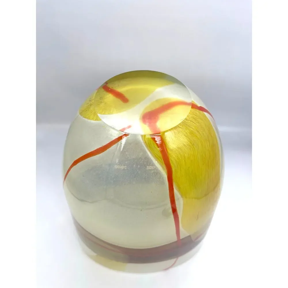 Vilniaus Stiklo Studija Modernist Lithuanian Art Glass Vase 12.5